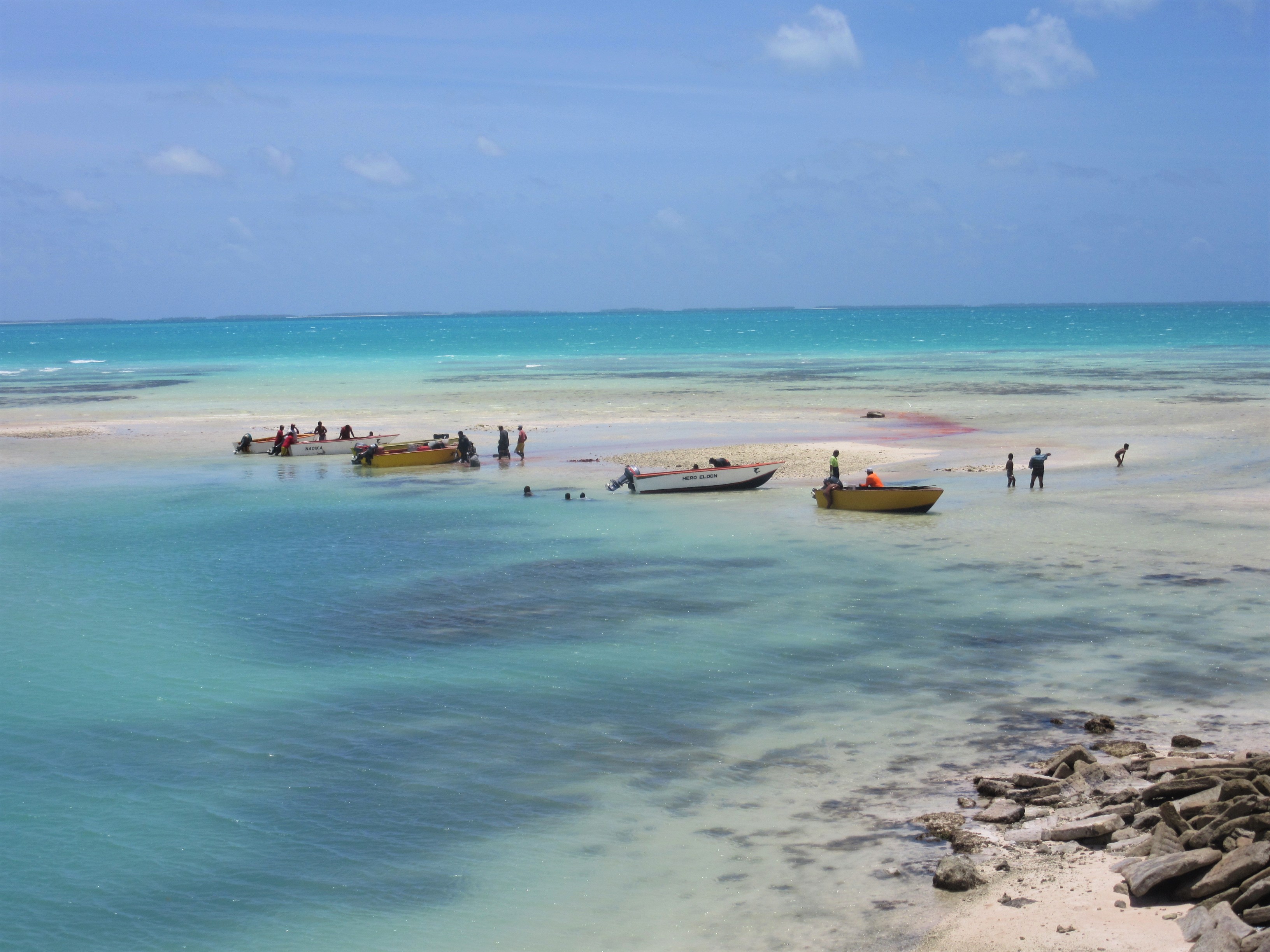 Boats on water in Tarawa