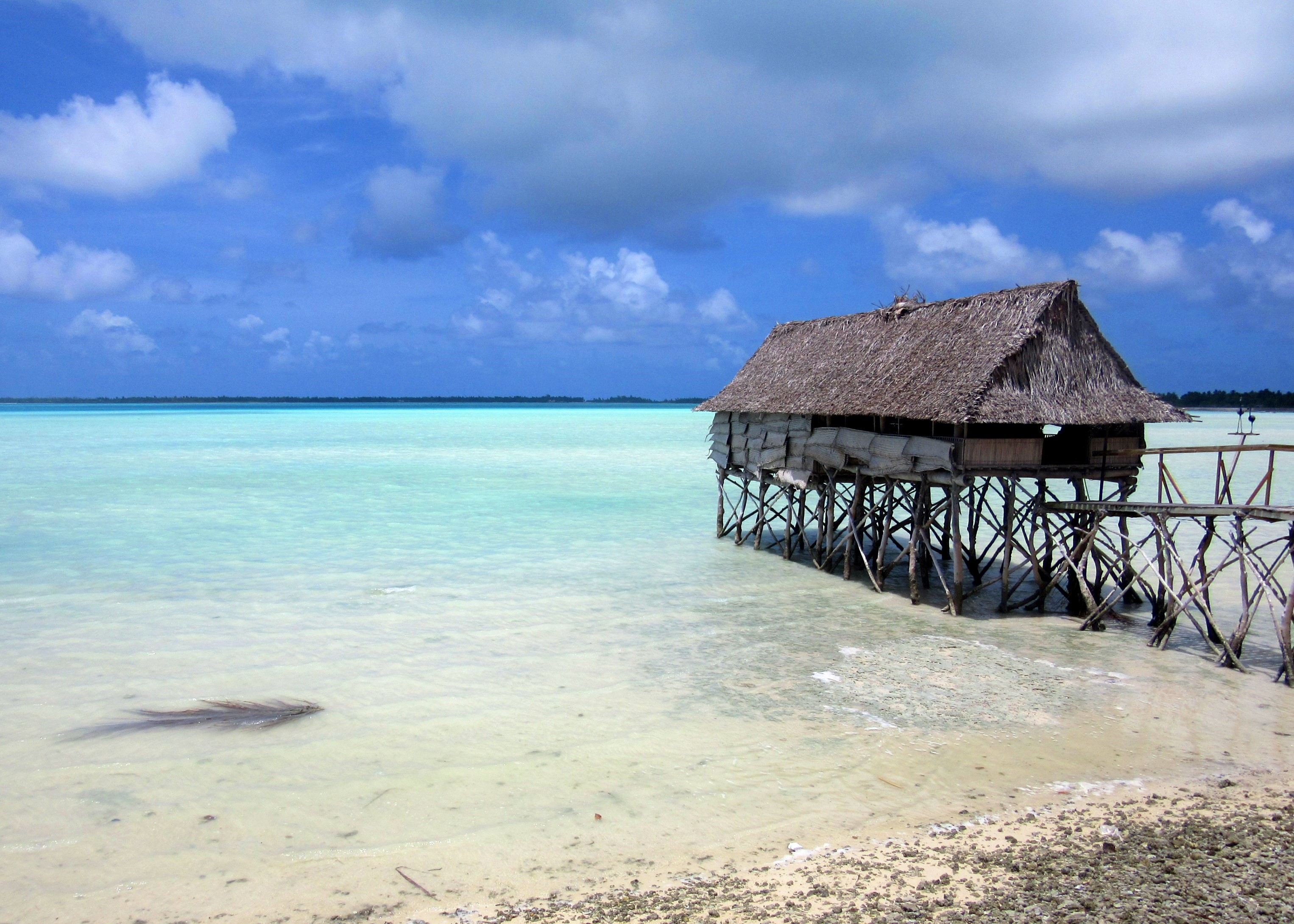 Kiribati house on the waters of Tarawa